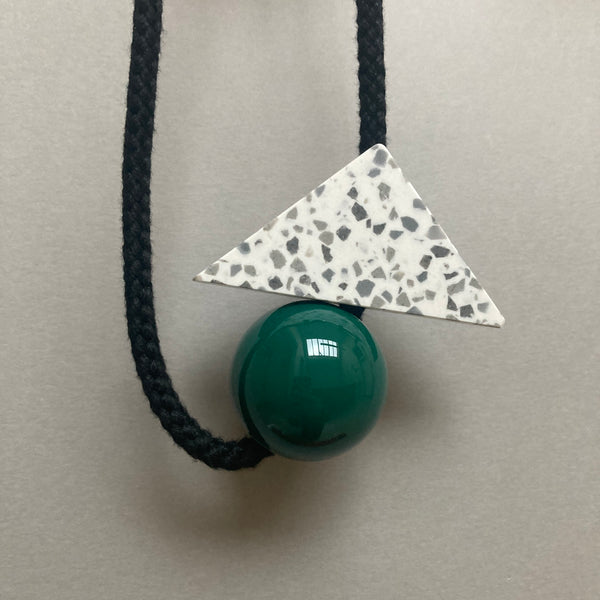 Speckled resin with green necklace