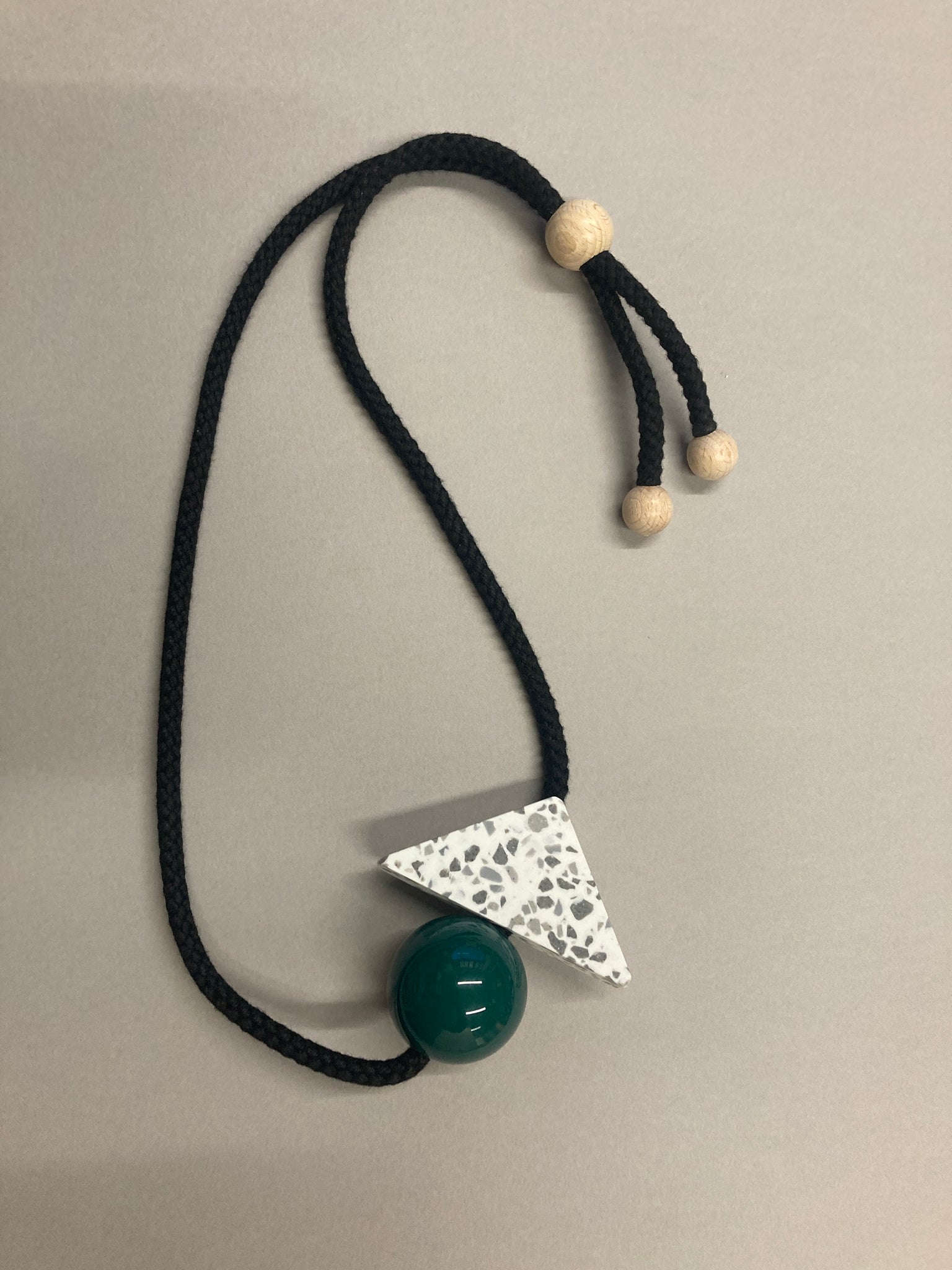 Speckled resin with green necklace