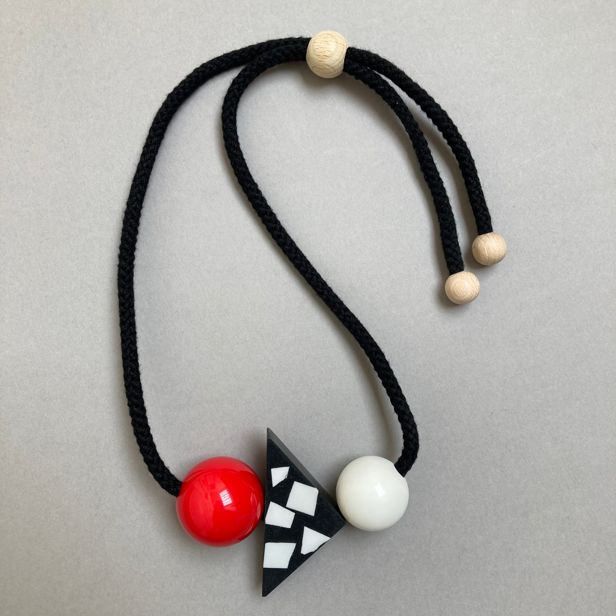 Sample necklace on black rope