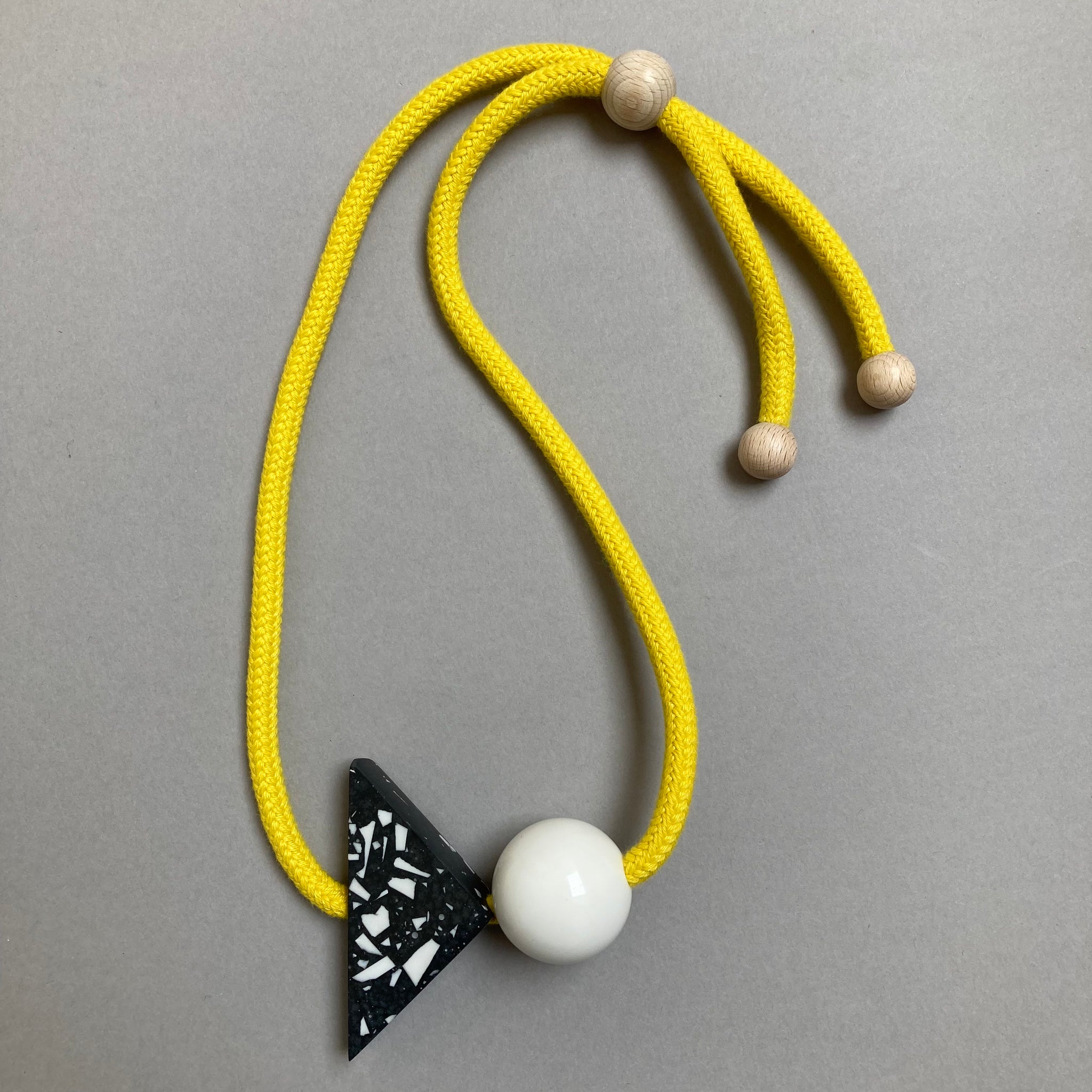 Sample necklace on yellow rope