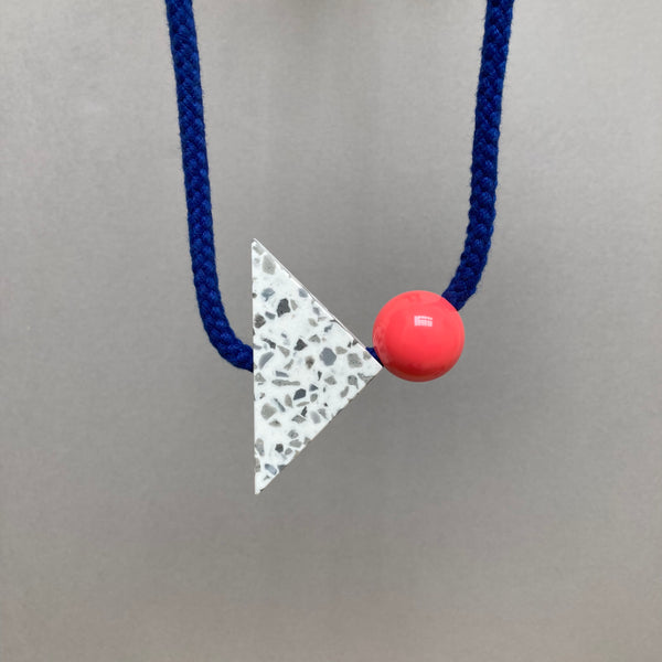 Sample necklace on blue rope