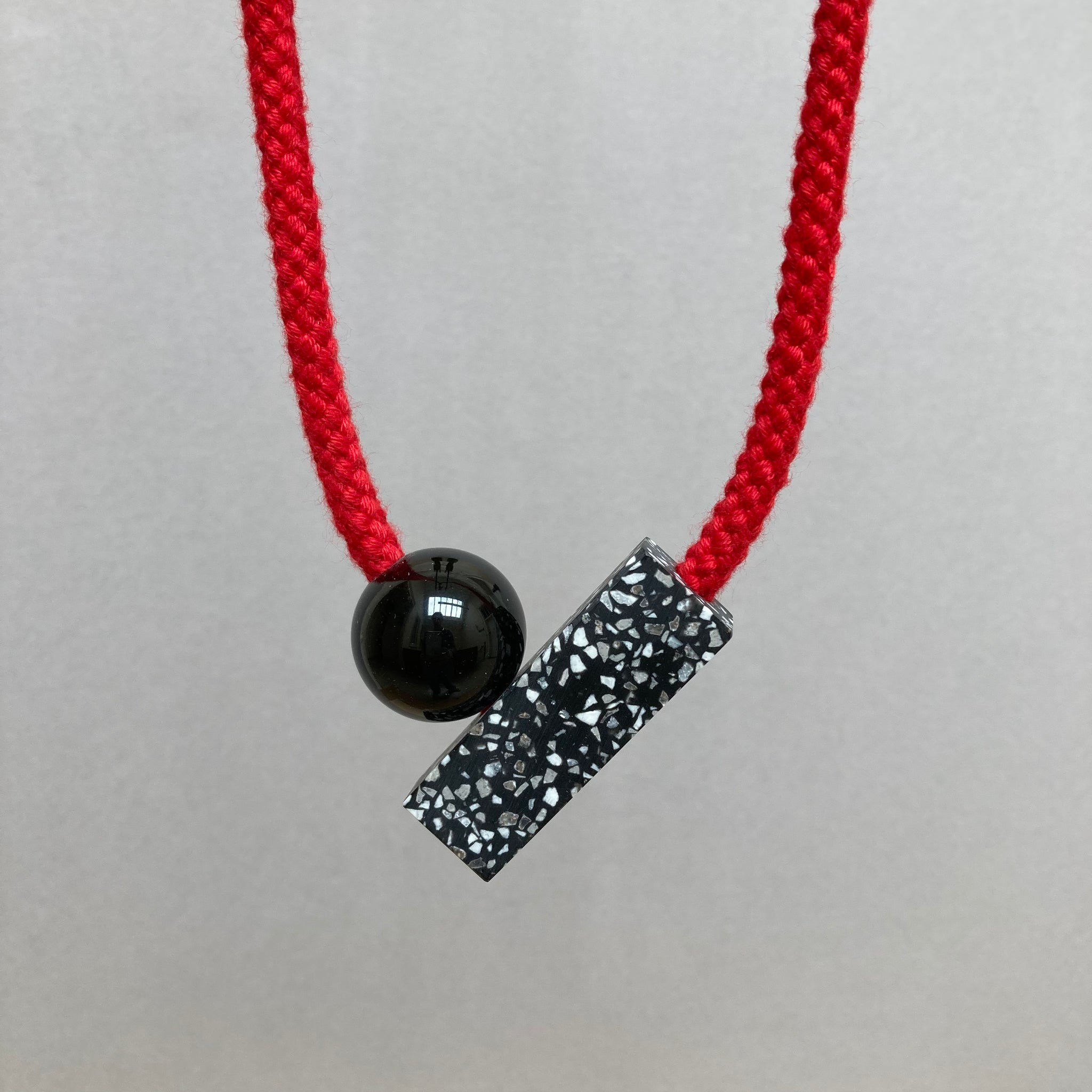 Sample necklace on black rope